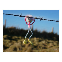 Kracht patser Fubby aan Prikkeldraad. Perfect Poster