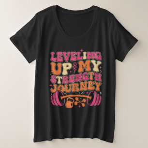 Kracht Reis Opbouwen Fitnessgroei Grote Maat T-shirt