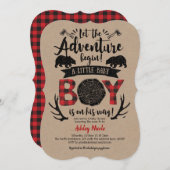 Kracht, Rustiek, Houthakker, Buffalo Plaid, Jongen Kaart (Voorkant / Achterkant)