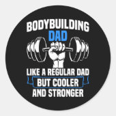Kracht Sport Gym Grappig Bodybuilding Pa Ronde Sticker (Voorkant)