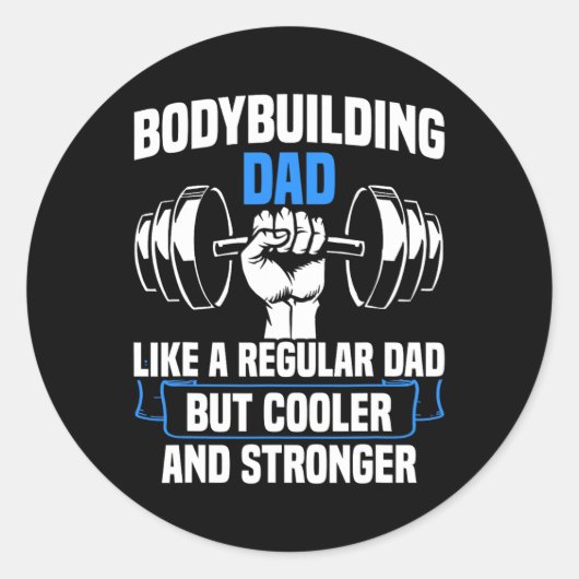 Kracht Sport Gym Grappig Bodybuilding Pa Ronde Sticker (Voorkant)