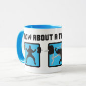 "Kracht tillen" - Vierkant, bank, deadlift Mok (Voorkant links)