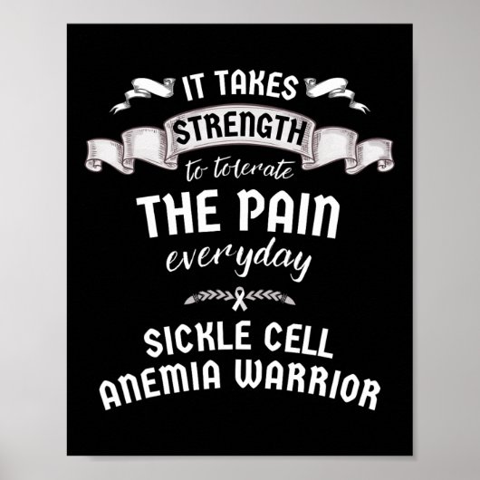 Kracht tolereren pijn sikkelcelanemie Warrior Poster (Voorkant)