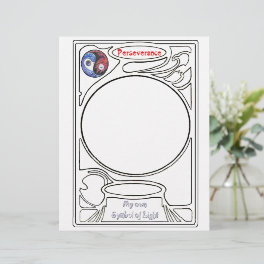 Kracht van doorzettingsvermogen briefhoofd (Staand voorkant)