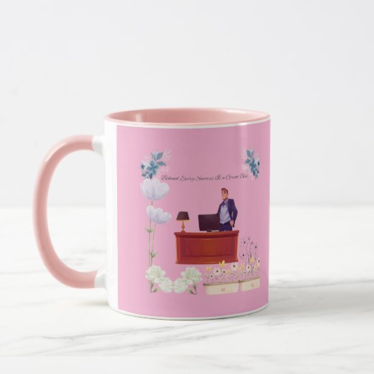 Kracht van leiderschap roze mok (Links)