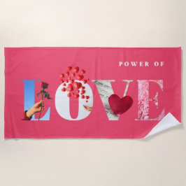 Kracht van Liefde Quote Romantisch Heet Roze Zomer Strandlaken