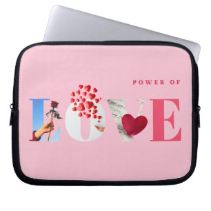 Kracht van Liefde Quote Romantisch Zachte Licht Ro Laptop Sleeve
