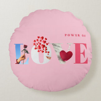 Kracht van Liefde Quote Romantisch Zachte Licht Ro Rond Kussen