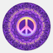 Kracht van Liefde Vrede Energie Ronde Sticker (Voorkant)