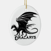 Kracht van Mythisch Vuur: Dracarys Betovering Keramisch Ornament (Rechts)