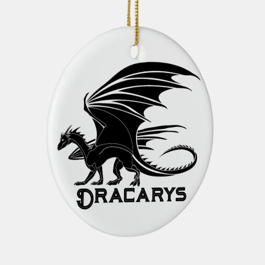 Kracht van Mythisch Vuur: Dracarys Betovering Keramisch Ornament (Rechts)