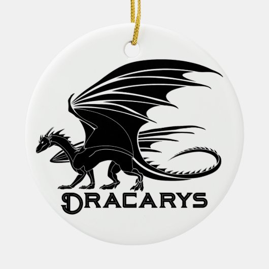 Kracht van Mythisch Vuur: Dracarys Betovering Keramisch Ornament (Voorkant)