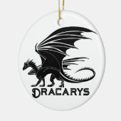 Kracht van Mythisch Vuur: Dracarys Betovering Keramisch Ornament (Links)