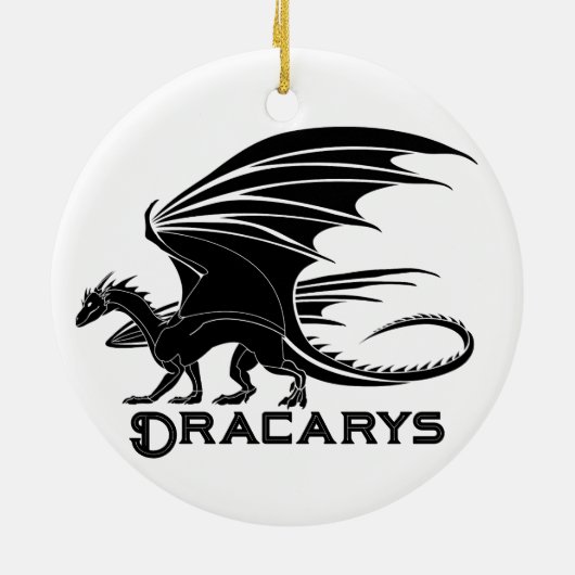 Kracht van Mythisch Vuur: Dracarys Betovering Keramisch Ornament (Achterkant)
