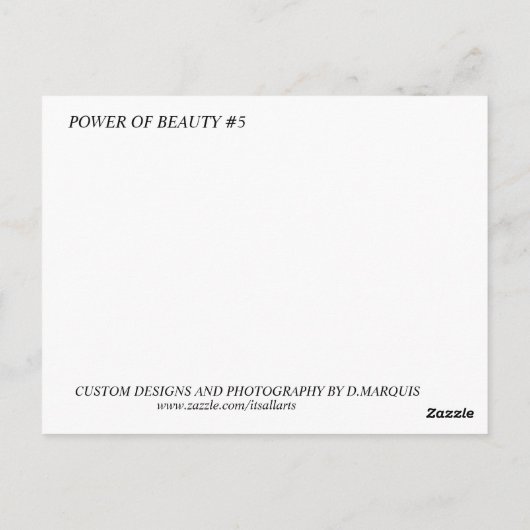 KRACHT VAN SCHOONHEID #5 BRIEFKAART (Achterkant)