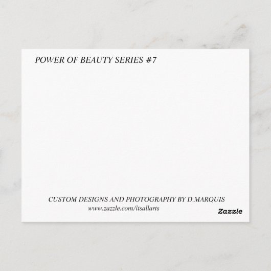 KRACHT VAN SCHOONHEID #7 BRIEFKAART (Achterkant)