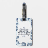 Kracht van Stilte - Inspirerend Quote Bagagelabel (Achterkant verticaal)