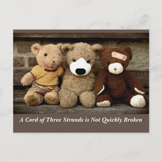 Kracht van Vriendschap Prediker 4:12 Briefkaart (Voorkant)