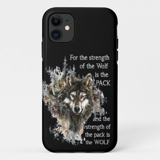Kracht van Wolf Pack Family Quote Aanpassen Case-Mate iPhone Case (Achterkant)