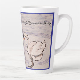 Kracht verpakt in schoonheid latte mok