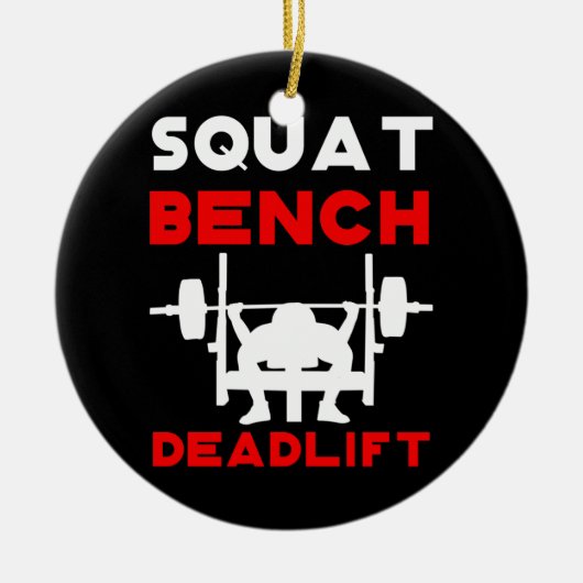 Kracht vierkant bank Deadlift Gewicht Keramisch Ornament (Voorkant)