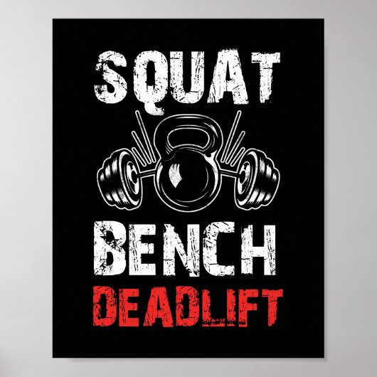 Kracht vierkant bank Deadlift Gewicht Poster (Voorkant)