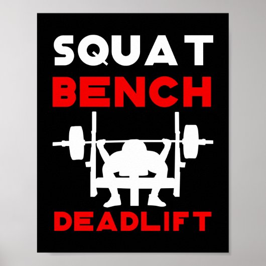 Kracht vierkant bank Deadlift Gewicht Poster (Voorkant)