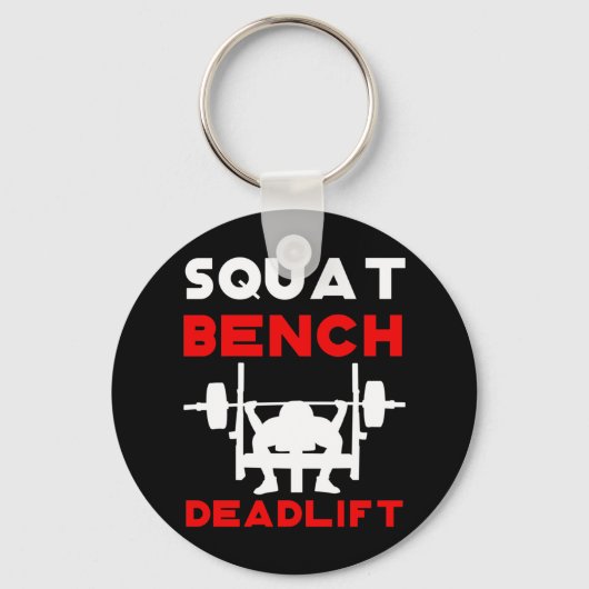 Kracht vierkant bank Deadlift Gewicht Sleutelhanger (Voorkant)
