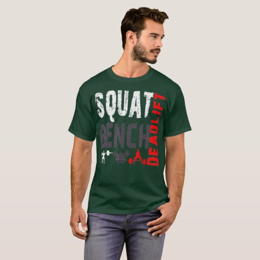 Kracht vierkant bank Deadlift Gewicht T-shirt (Voorkant volledig)