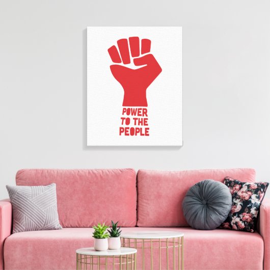 Kracht voor het volk canvas afdruk (Insitu (Woonkamer))