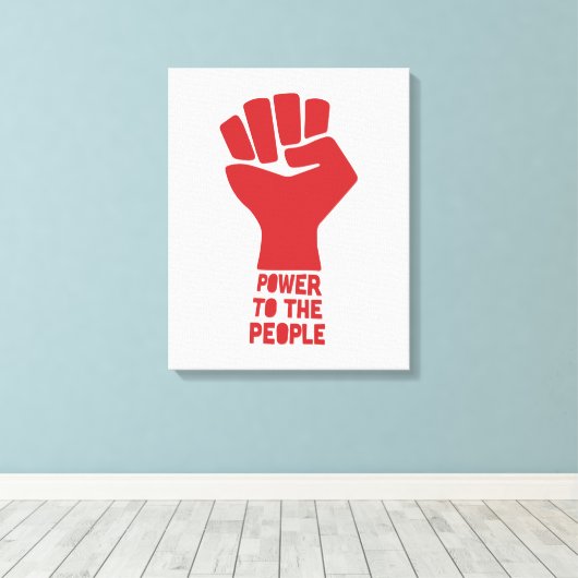 Kracht voor het volk canvas afdruk (Insitu (Houten vloer))