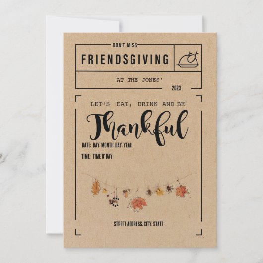 Kracht / White Friendsgiving uitnodiging (Voorkant)