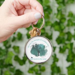 Kracht Wilgenboom Citaat Inspirerend Sleutelhanger