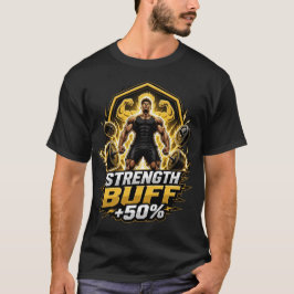 Krachtbuff +50%: RPG-gaming en krachttraining in d T-shirt