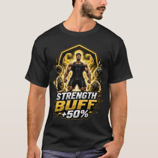 Krachtbuff +50%: RPG-gaming en krachttraining in d T-shirt