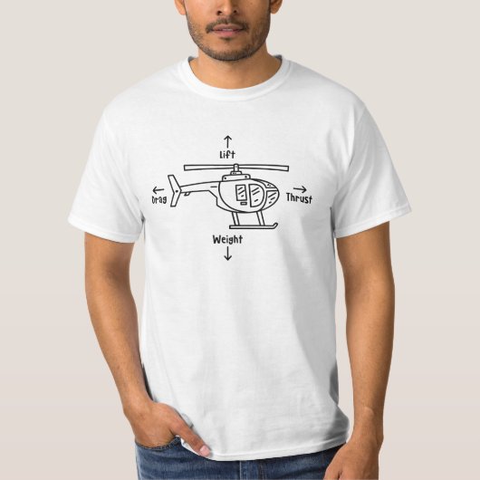 Krachten van de illustratie van de helikopter t-shirt (Voorkant)