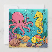 Krachtens de partij van de Zee Feestdagenkaart (Achterkant)