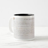 krachtens het eerste decreet gecreëerde geschikthe tweekleurige koffiemok (Voorkant links)