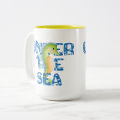 krachtens het zee tweekleurige koffiemok (Voorkant links)