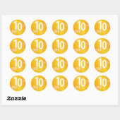 Krachtig 10% OFF SALE-teken | Oranje glitter Ronde Sticker (Vel)
