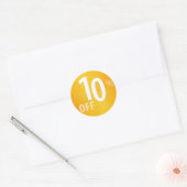 Krachtig 10% OFF SALE-teken | Oranje glitter Ronde Sticker (Envelop)