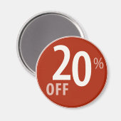 Krachtig 20% OFF SALE-teken - Magneten (Voorkant / Achterkant)