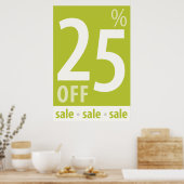 Krachtig 25% korting op verkoopbord - poster voor (Keuken)