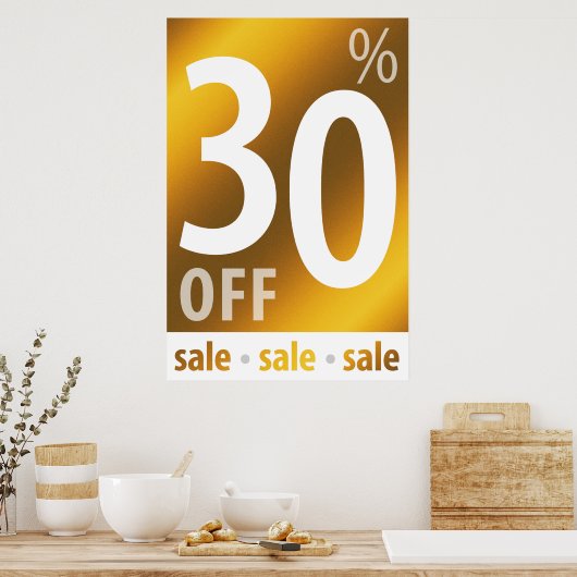 Krachtig 30% korting op verkoopsignaal | Golden Poster (Keuken)