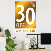 Krachtig 30% korting op verkoopsignaal | Golden Poster (Thuiskantoor)