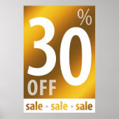 Krachtig 30% korting op verkoopsignaal | Golden Poster (Voorkant)