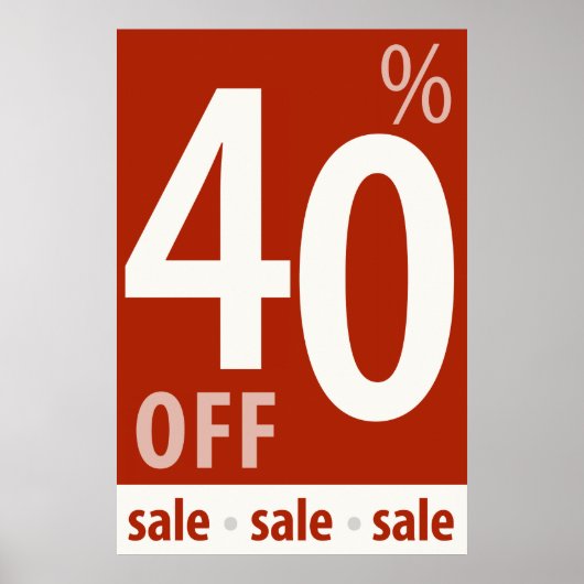 Krachtig 40% korting op verkoopbord - poster voor  (Voorkant)