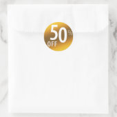 Krachtig 50% OFF SALE-teken | Goud Ronde Sticker (Tas)