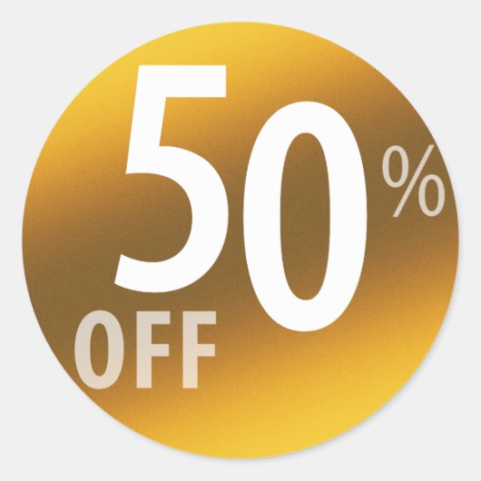 Krachtig 50% OFF SALE-teken | Goud Ronde Sticker (Voorkant)