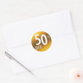 Krachtig 50% OFF SALE-teken | Goud Ronde Sticker (Envelop)